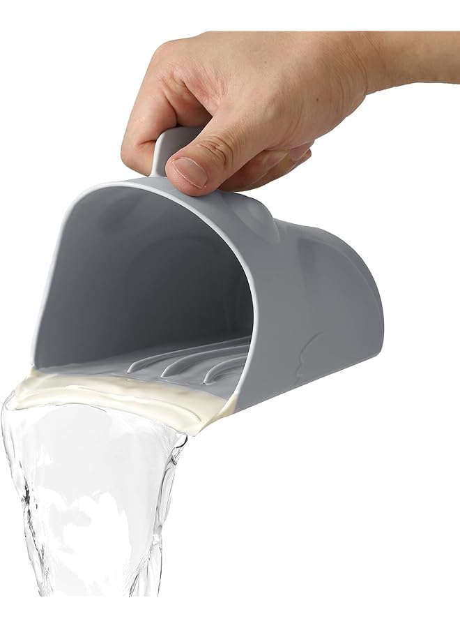 KASTWAVE Bath Rinse Cup For Baby Cute Frog Shape Baby Bath Cup Hair Shampoo Rinser For Toddlers Gray - Image 1