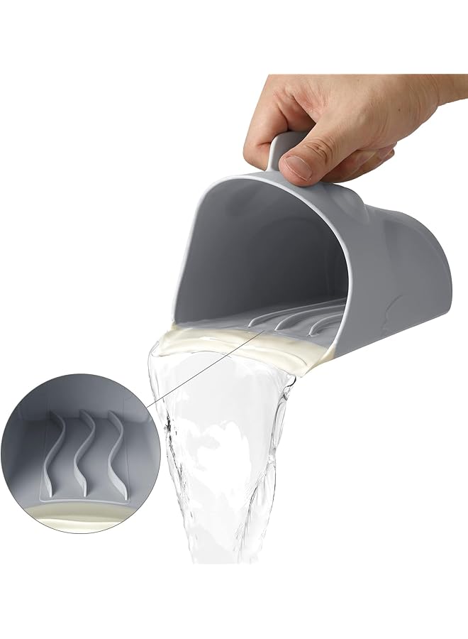 KASTWAVE Bath Rinse Cup For Baby Cute Frog Shape Baby Bath Cup Hair Shampoo Rinser For Toddlers Gray - Image 4