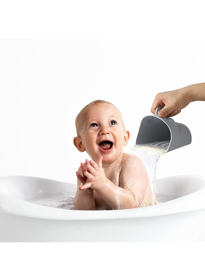 KASTWAVE Bath Rinse Cup For Baby Cute Frog Shape Baby Bath Cup Hair Shampoo Rinser For Toddlers Gray - Image 5