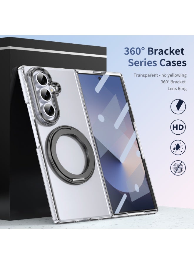 Magnetic for Samsung Galaxy Z Fold 7 Case, with Screen Protector Rotating Kickstand, Wireless Charging, Black  - Image 5