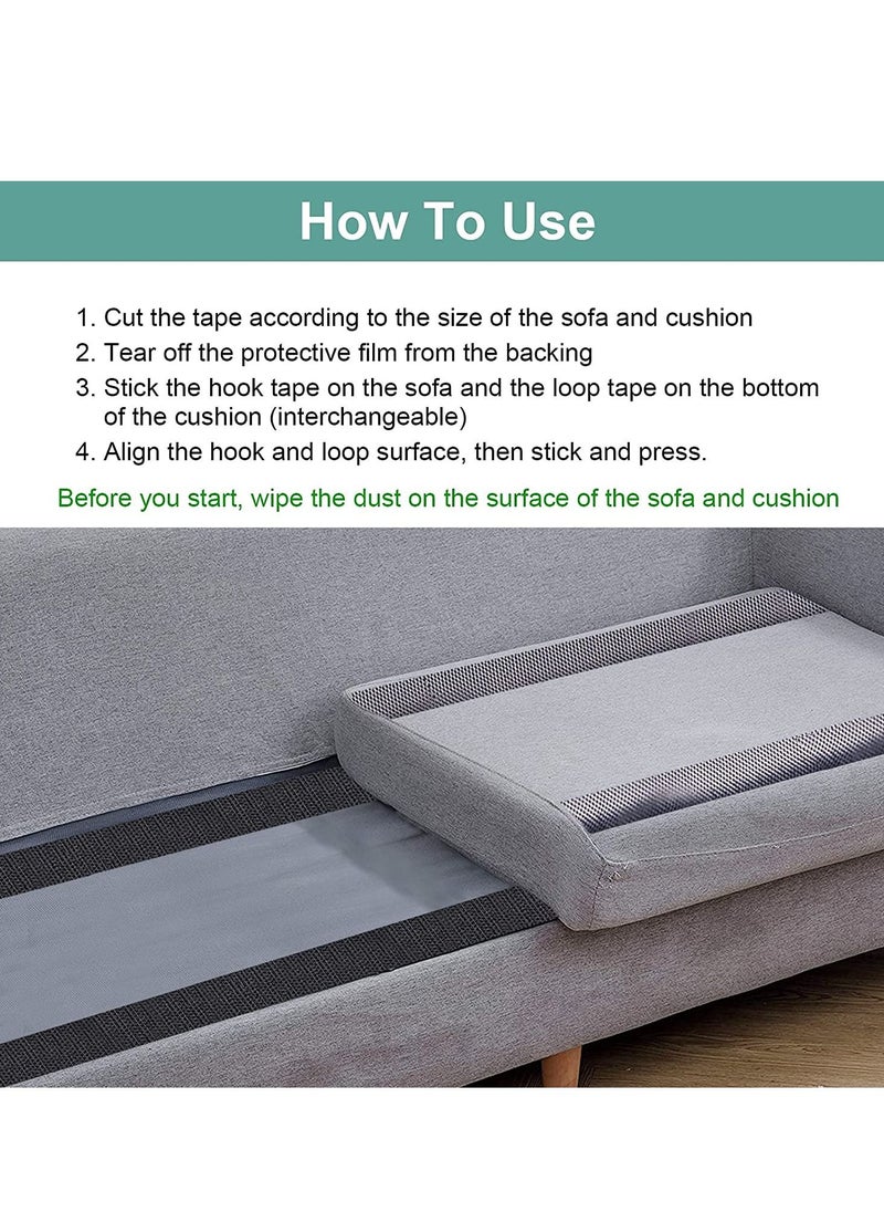 SYOSI - Couch Cushion Non Slip Pads to Keep Cushions from Sliding Hook and Loop Tape with Adhesive for Smooth Surfaces 2m Long 11cm Wide - Image 1