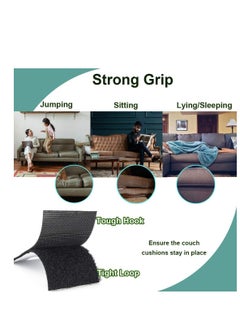 SYOSI Couch Cushion Non Slip Pads to Keep Cushions from Sliding Hook and Loop Tape with Adhesive for Smooth Surfaces 2m Long 11cm Wide  - Image 2