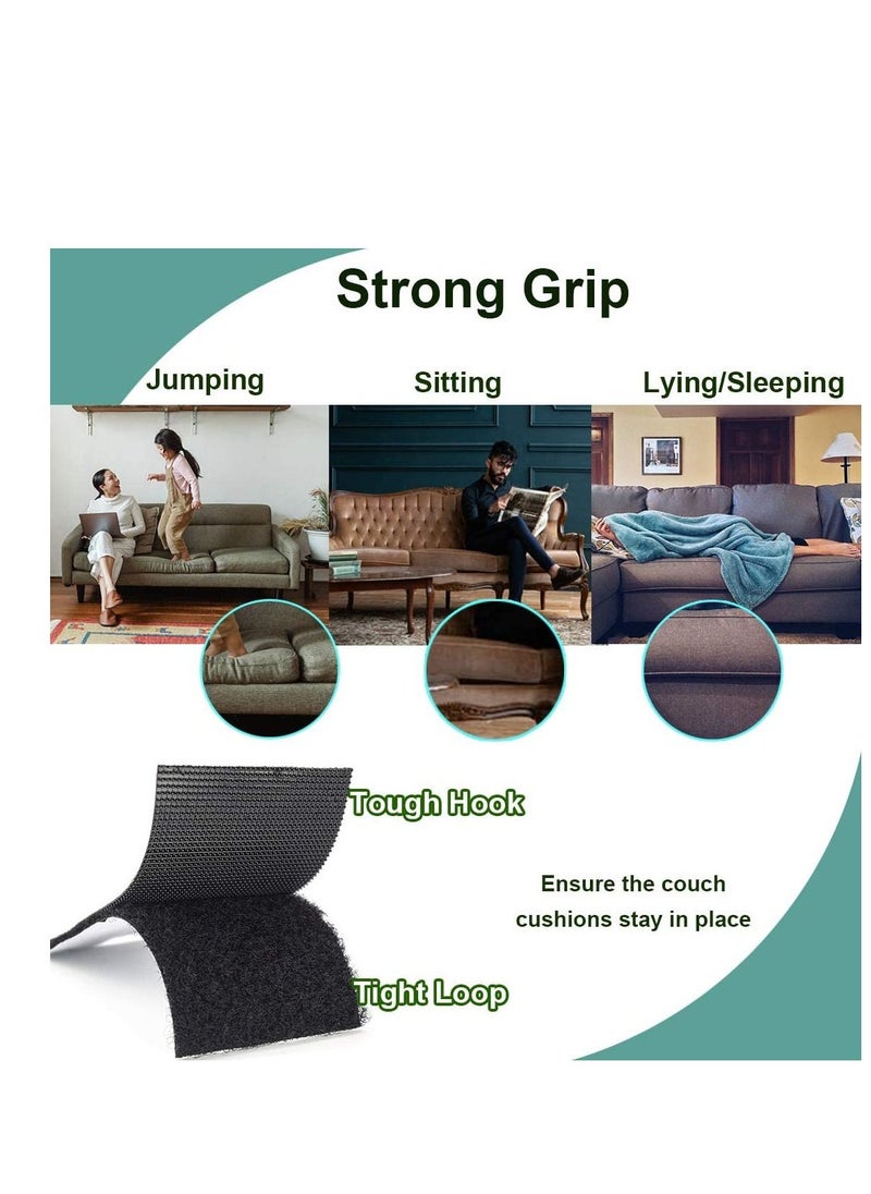 SYOSI - Couch Cushion Non Slip Pads to Keep Cushions from Sliding Hook and Loop Tape with Adhesive for Smooth Surfaces 2m Long 11cm Wide - Image 1