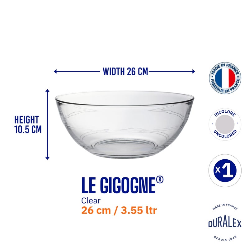 DURALEX Duralex® Gigogne Clear Glass Bowls (Set of 1) - 3.55tr, Tempered Glass, Serving & Mixing |Kitchen & Dinning | Ultra Scratch Resistant - Image 5