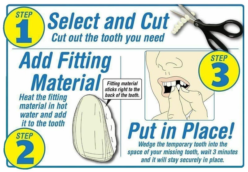 Instant Smile طقم استبدال الأسنان المؤقت الطارئ للابتسامة الفورية - داكن - Image 2