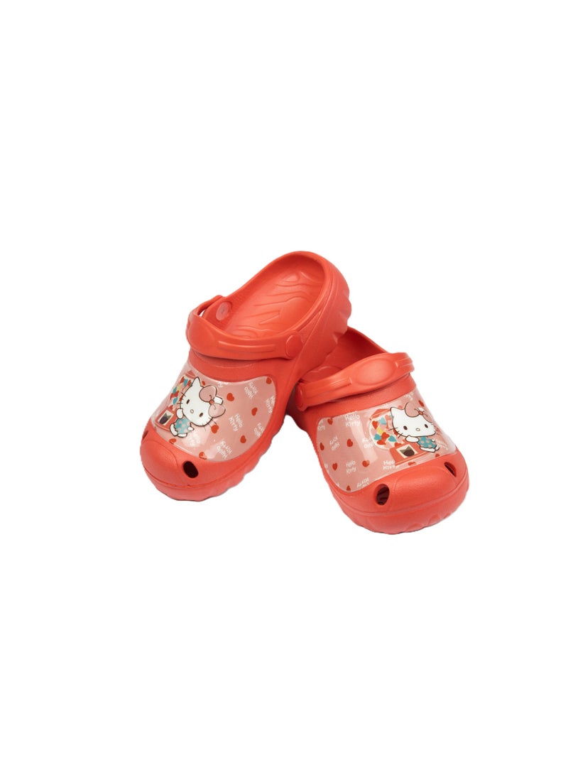 هالو كيتي قباقيب هالو كيتي للأطفال بمقاس مريح وتصميم ممتع، صندل خفيف الوزن ومريح سهل الارتداء - أحمر - Image 3