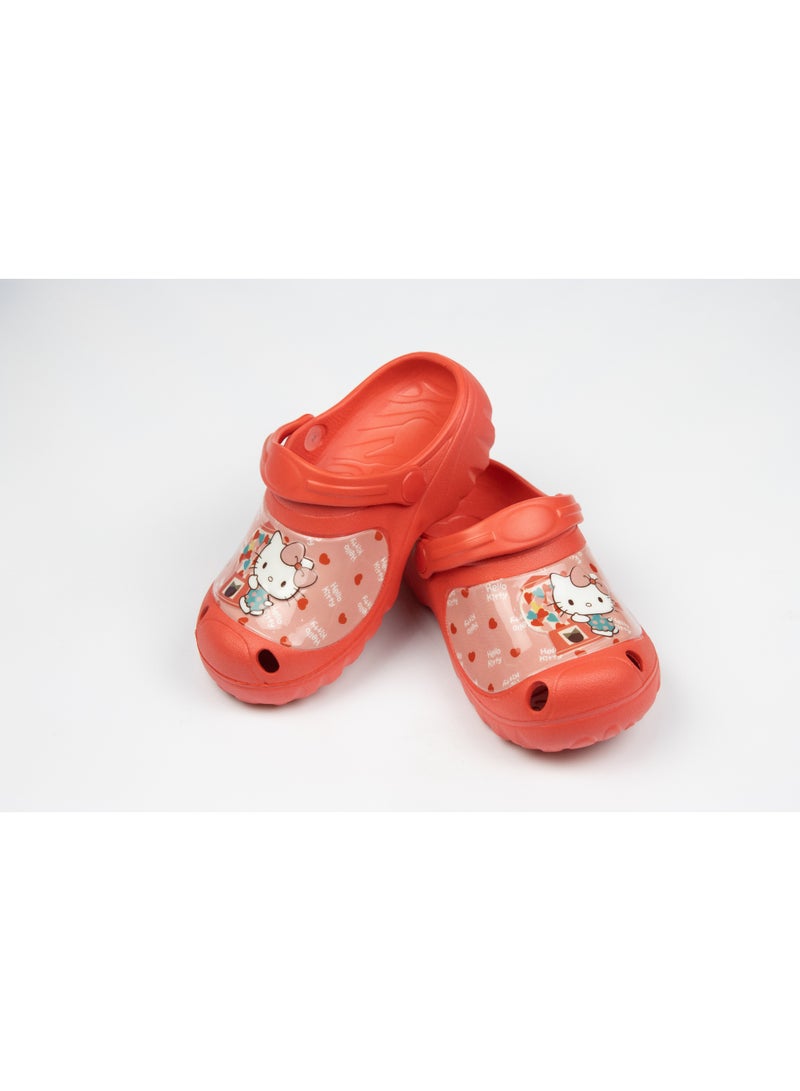 هالو كيتي قباقيب هالو كيتي للأطفال بمقاس مريح وتصميم ممتع، صندل خفيف الوزن ومريح سهل الارتداء - أحمر - Image 2