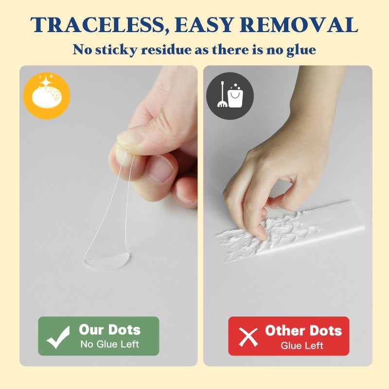 vimiroo 100Pcs Adhesive Glue Stick Dots Double Sided Sticky Tack Removable - Clear Museum Mounting Putty No Damage for Wall Decor, Figurine, Poster, No Trace Dots - Strong Adhesive Dots for Balloon & Crafts - Image 4