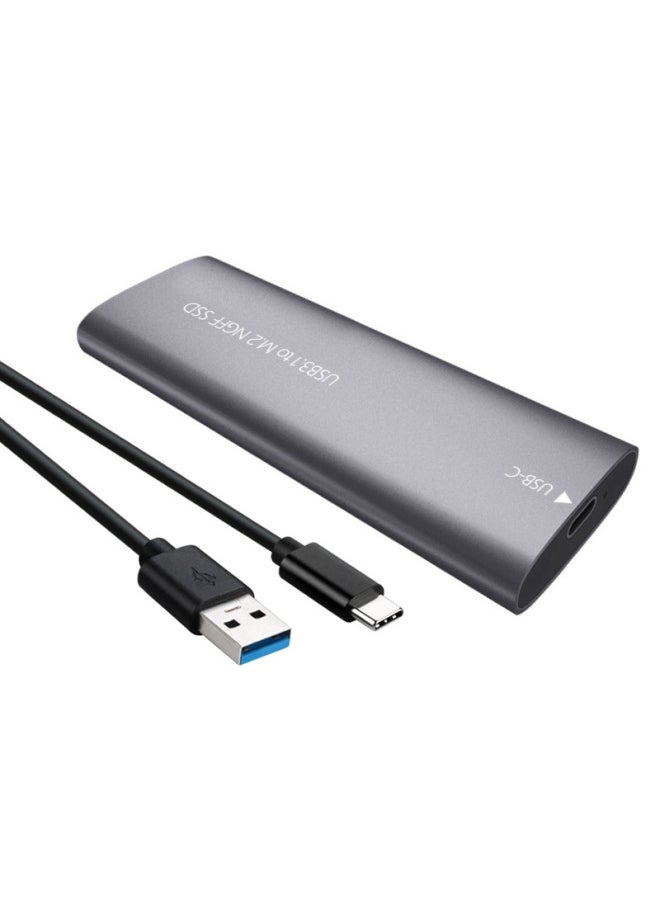 ماركة غير محددة صندوق القرص الصلب M.2 USB3.1Type-C نقل M.2NGFF صندوق القرص الصلب ذو الحالة الصلبة صندوق القرص الصلب الخارجي المعدني - اللون: TP06-CC بروتوكول NVME باللون الرمادي الحديدي  - Image 1