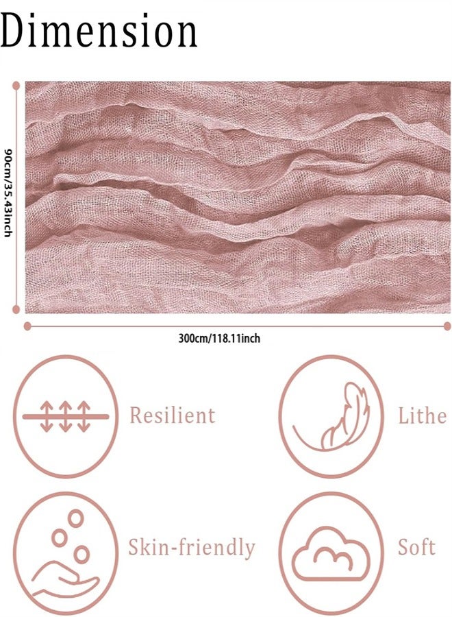 Cheesecloth Table Runner 35x118 inch Boho Gauze Table Runner Cheese Cloth Table Runner Rustic Runner for Wedding Baby Bridal Shower Birthday Party Decorations - Image 2