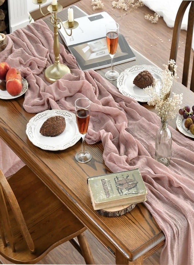 Cheesecloth Table Runner 35x118 inch Boho Gauze Table Runner Cheese Cloth Table Runner Rustic Runner for Wedding Baby Bridal Shower Birthday Party Decorations - Image 4