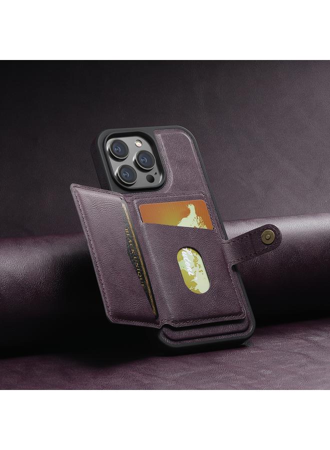 Suteni Case For iPhone 14 Pro M1 Oil Wax MagSafe Detachable Horizontal Card Bag Phone Case - Image 3