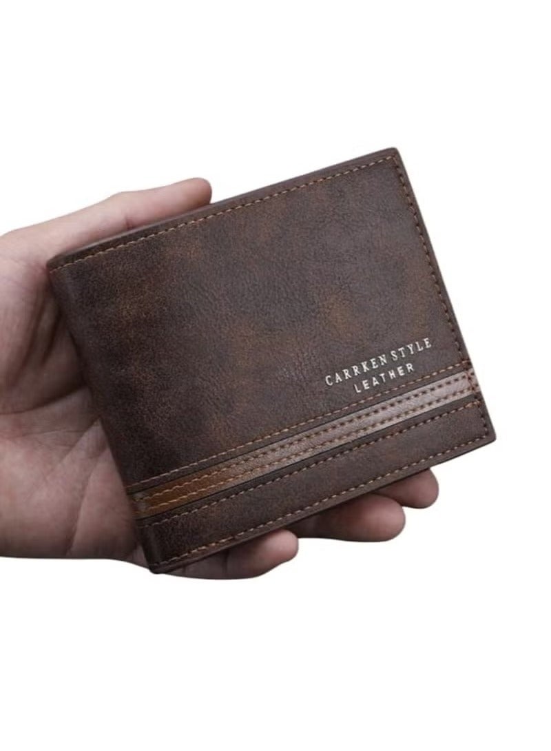 Generic New Men's Wallet with Multiple Pockets and Features, Attractive Character and European and American Style, Short and Casual  - Image 1