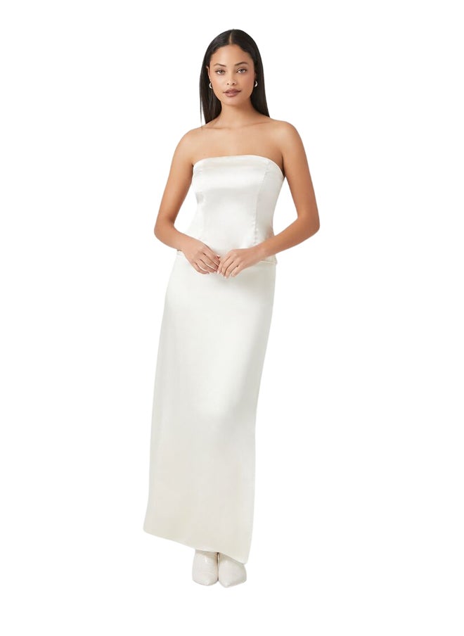 FOREVER 21 Satin Flare Tube Top  - Image 1