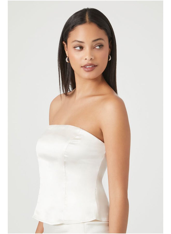 FOREVER 21 Satin Flare Tube Top  - Image 3