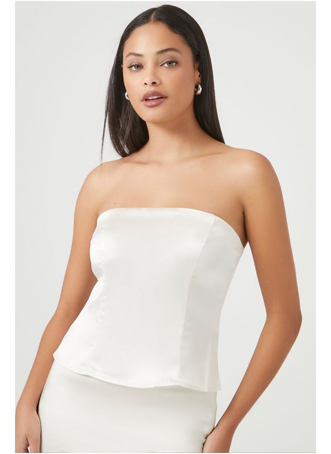FOREVER 21 Satin Flare Tube Top  - Image 2