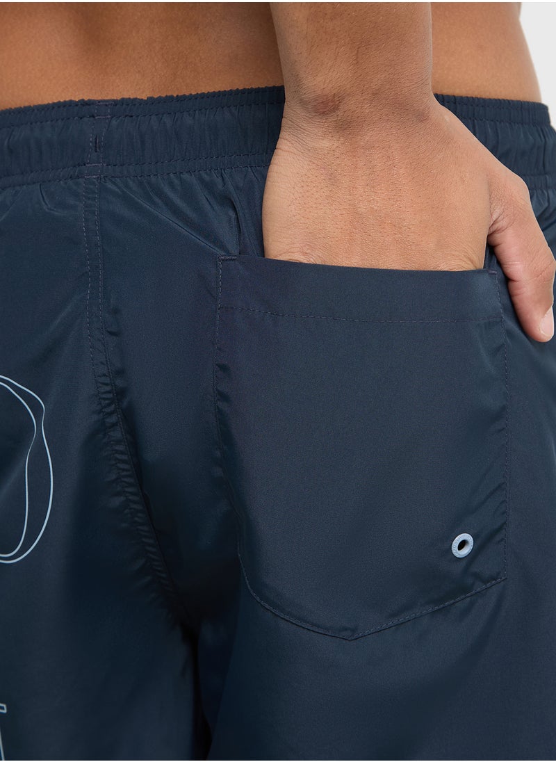 EMPORIO ARMANI - Logo Detailed Drawstring Boxer Beachwear - Image 1