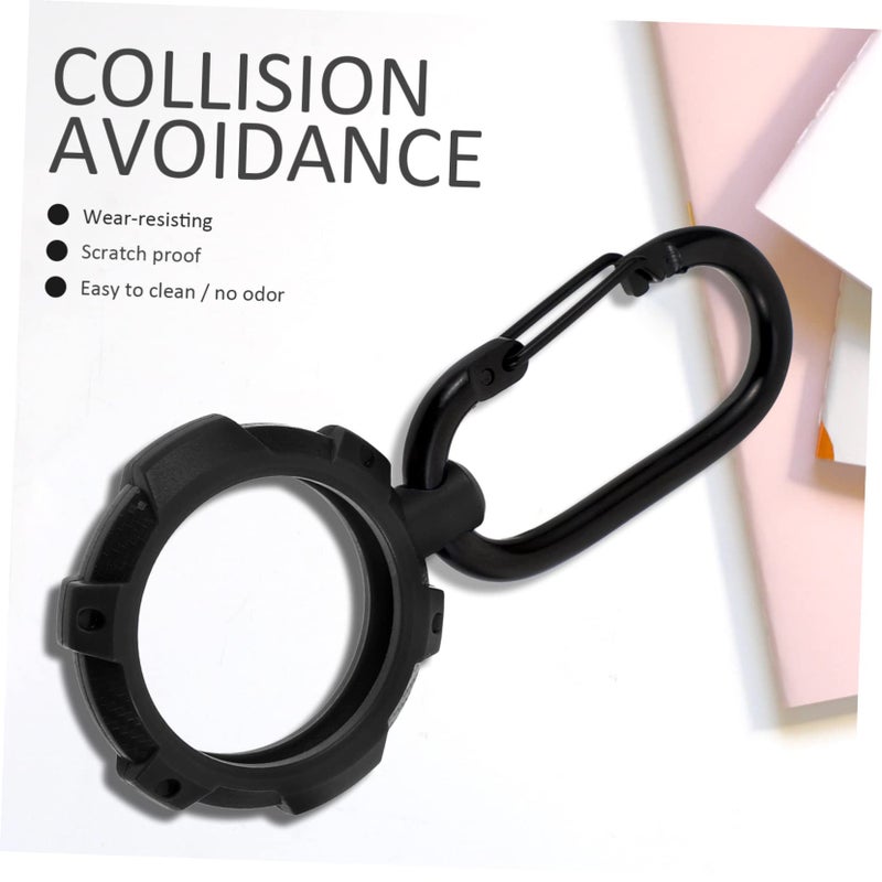 3Pcs Black Carbon Fiber Protective Case Scratch Resistant TPU Sleeve Lightweight Portable 4X4X1CM - Image 3