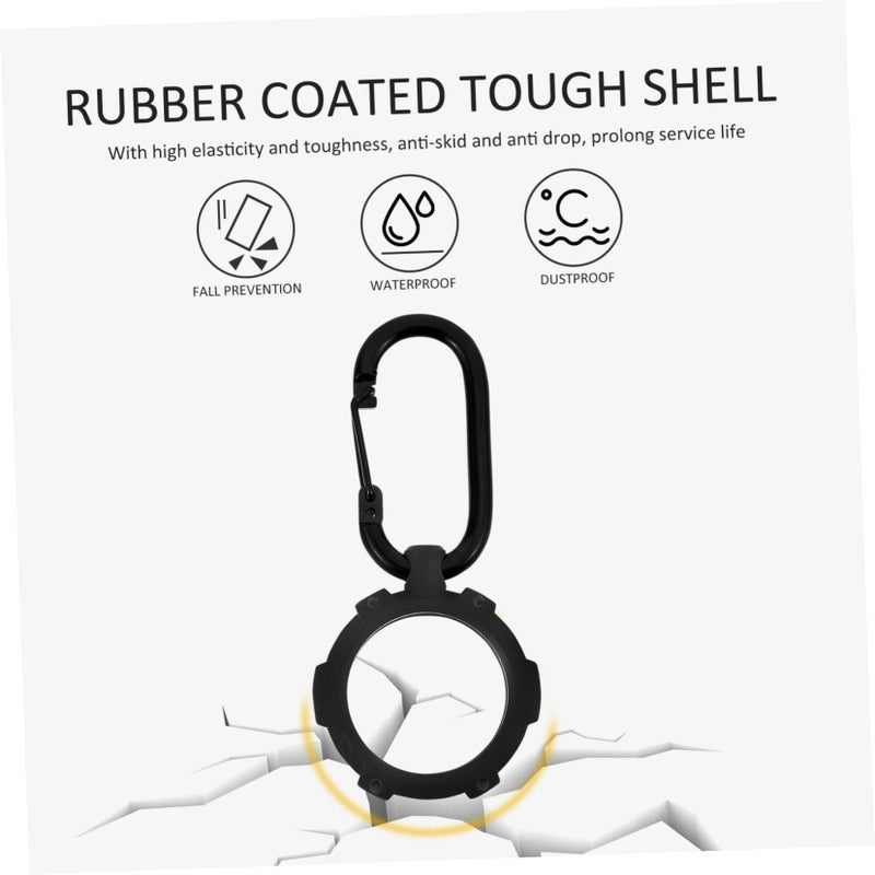 3Pcs Black Carbon Fiber Protective Case Scratch Resistant TPU Sleeve Lightweight Portable 4X4X1CM - Image 4