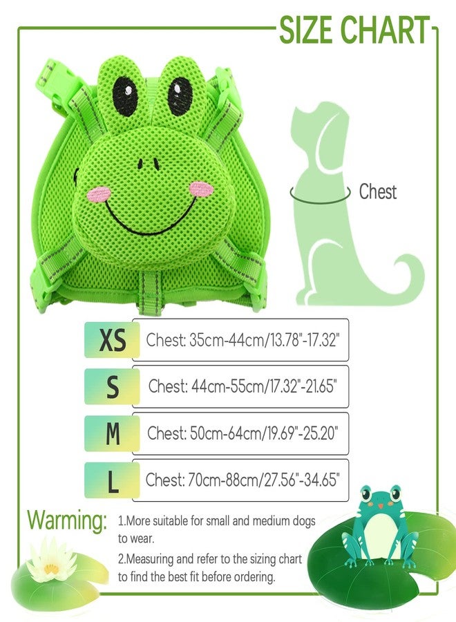 IDOMIK Dog Backpack Harness, No-Pull Dog Backpack with D-Ring for Small Medium Dogs, Cute Self Carrier Backpack for Dogs to Wear, Adjustable Dog Harness Backpack for Traveling Camping Hiking, Frog, XS - Image 4