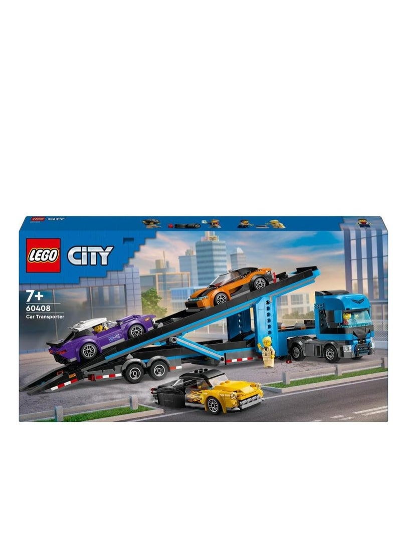 LEGO شاحنة نقل سيارات المدينة من ليجو مع سيارات رياضية 60408  - Image 5