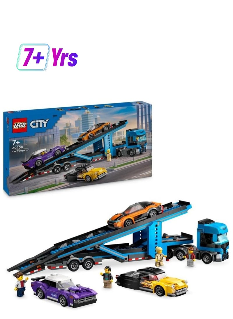 LEGO شاحنة نقل سيارات المدينة من ليجو مع سيارات رياضية 60408  - Image 1
