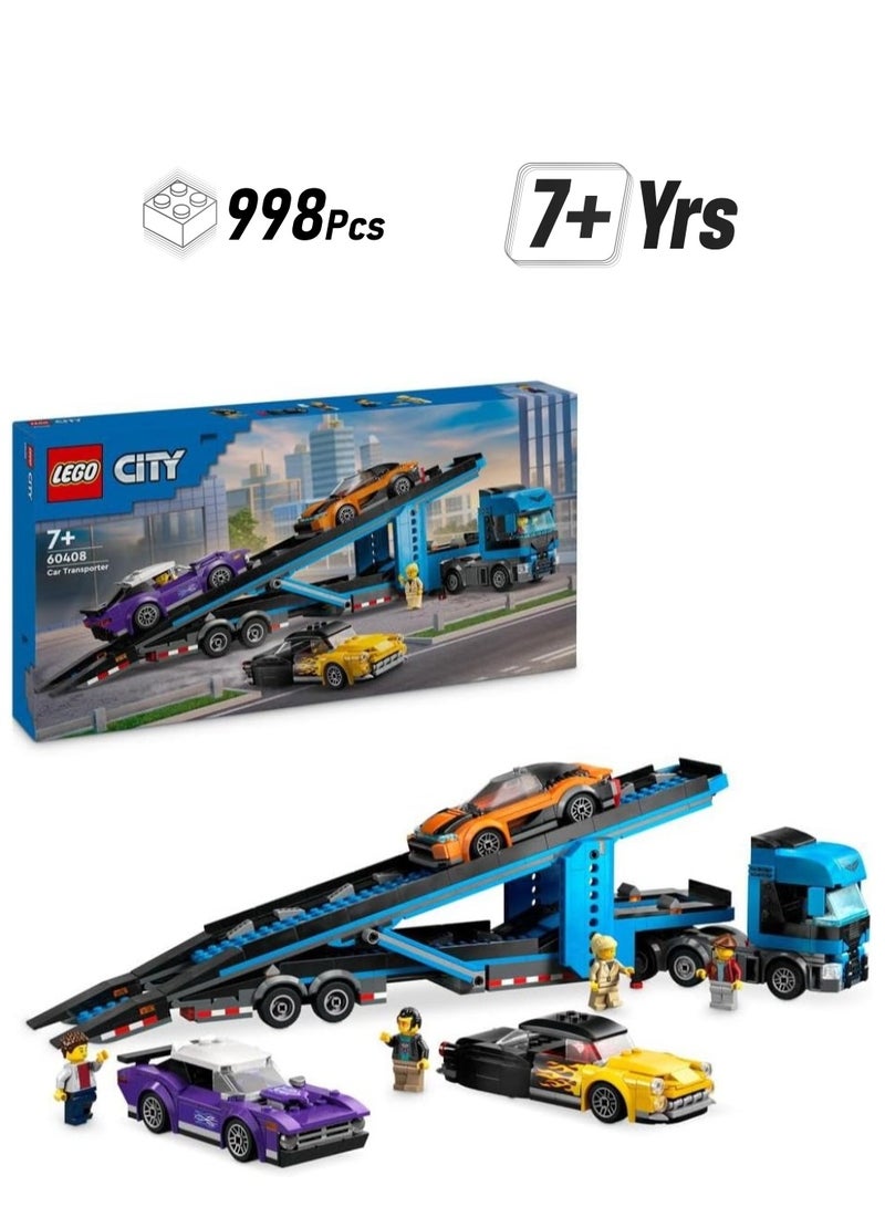 LEGO شاحنة نقل سيارات المدينة من ليجو مع سيارات رياضية 60408 - Image 1