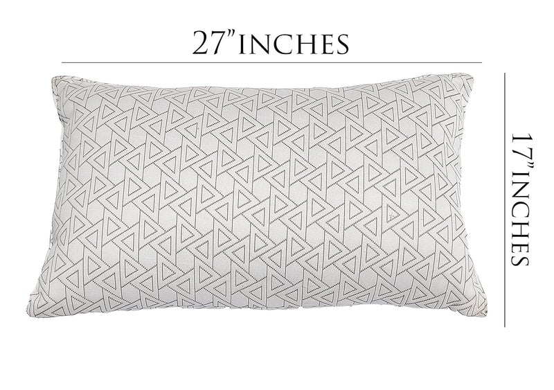 VG Mattress Organic Silk CottonkapokIlavam Sleeping Soft White Striped Classic Pillows Size 27 X 17 inches Off White 2 - Image 3