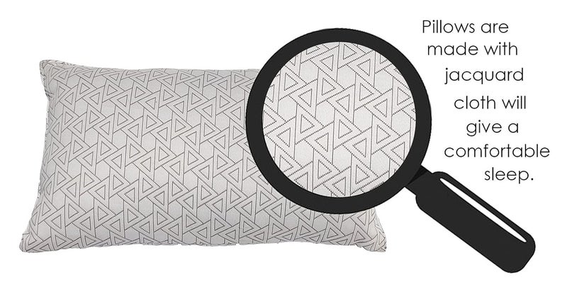VG Mattress Organic Silk CottonkapokIlavam Sleeping Soft White Striped Classic Pillows Size 27 X 17 inches Off White 2 - Image 4