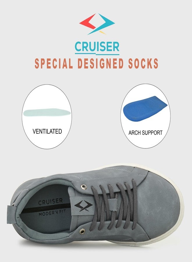 كروزر حذاء رياضي رجالي من كروزر باللون الرمادي الفاتح، مقاس 8 بريطاني (2504-4) - Image 3