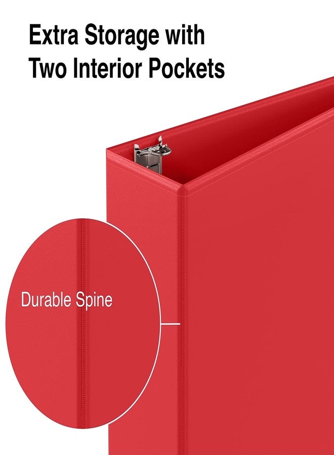 SIMPLY Staples Simply Economy 3-Inch Round Ring Non-View Binder, Holds Up to 460 Sheets, Red, Lightweight Binder for Office & School - Image 4