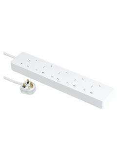 Schneider Electric Schneider Electric Extension Cord 3m with 5 Trailing Sockets with individual switch, Power extension cord, White -TSH35_3_WE  - Image 1