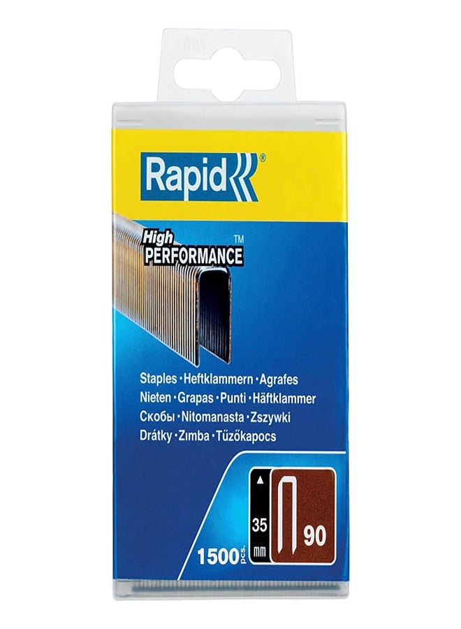 RAPID 5000126 Narrow Crown Staples, Leg Length 35 mm, No.90, 1500 Pieces, Galvanized - Image 2