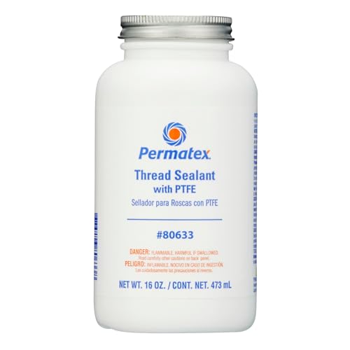Permatex 80633 Thread Sealant with PTFE 16 oz  White