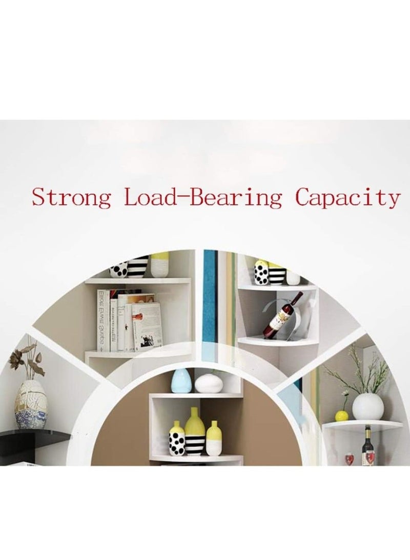 والالا أرفف خشبية عائمة مثبتة على الحائط مكونة من 6 طبقات، أرفف بوهو، رف تخزين معلق على الزاوية، رف عرض منزلي، رف نباتات، رف تخزين منزلي للمنزل والمكتب - Image 5