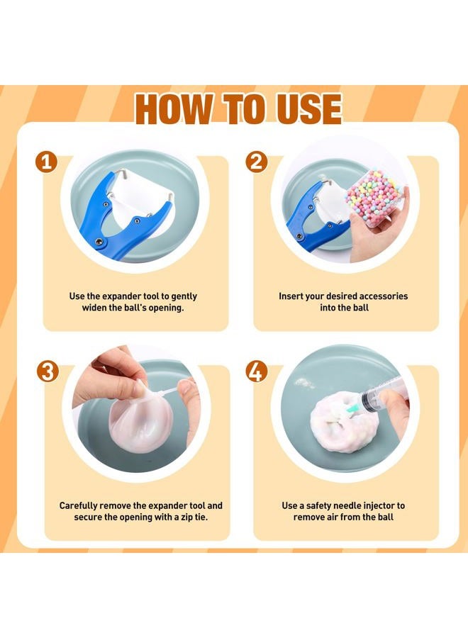 Simgoing 12 Sets Diy Stress Ball Making Kit Milky Blank With Skins Empty Squeeze Balls Fill Beads Expander Tool Vacuum Evacuating Device For Make Pressure Balls(Multicolored,A) - Image 3