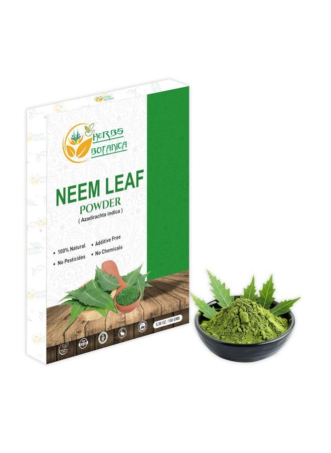 HERBS BOTANICA - Neem Powder for Hair Growth, Skin Care & Detox Wildcrafted Bitter Neem Leaves Powder for Immune System Support, Digestive Health 5.3 oz - Image 1