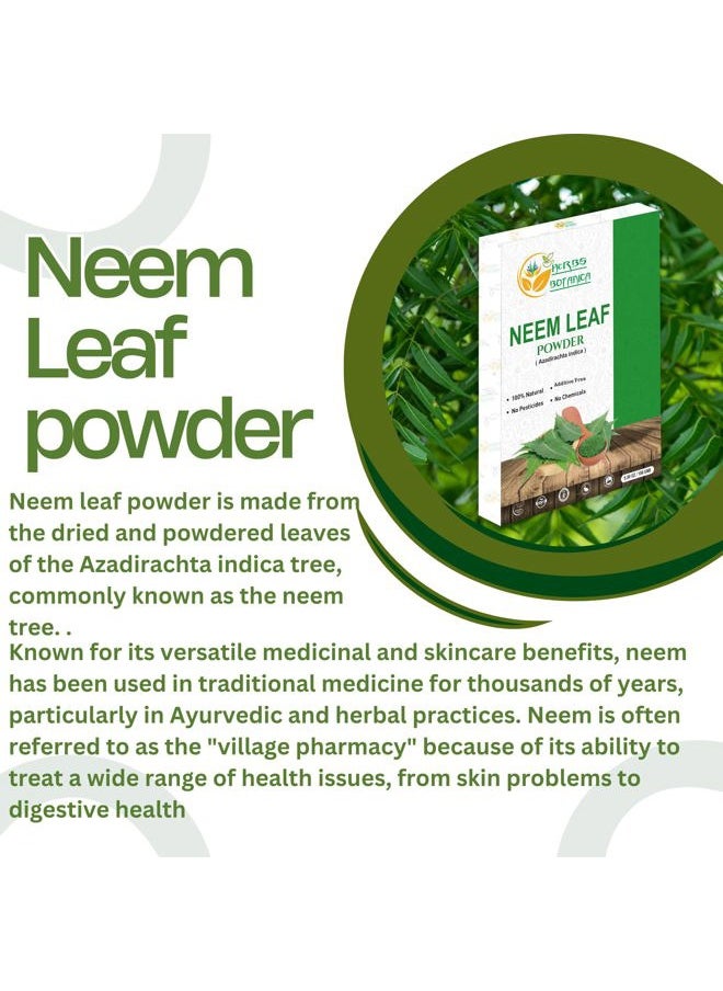 HERBS BOTANICA - Neem Powder for Hair Growth, Skin Care & Detox Wildcrafted Bitter Neem Leaves Powder for Immune System Support, Digestive Health 5.3 oz - Image 1