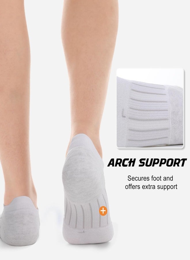BAMBOO COOL جوارب بامبو كول الرجالية القصيرة غير الظاهرة، جوارب رياضية كاجوال للرجال، مزودة بقبضة مانعة للانزلاق، أسود × 3، أبيض × 3، مقاس L - Image 4