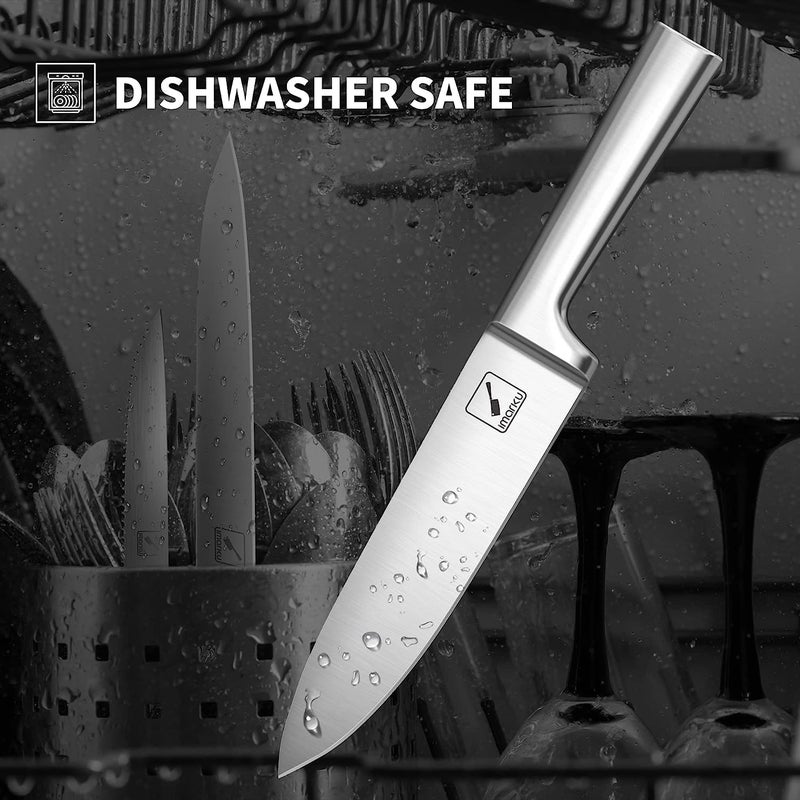 imarku Knife Set - 15PCS Kitchen Knife Set Japanese High Carbon Stainless Steel Knives Set for Kitchen, Dishwasher Safe Ultra Sharp Professional Chef Well Balance Knife Block Set, Black - Image 2