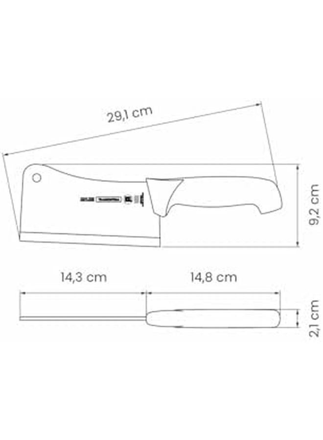 TRAMONTINA Professional Master 6 Inches Cleaver Knife With Stainless Steel Blade And White Polypropylene Handle With Antimicrobial Protection - Image 3