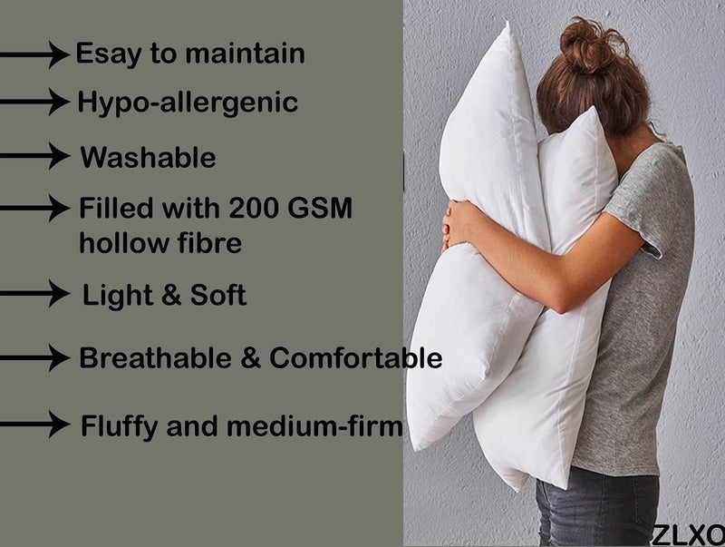 ZLXO Premium Microfiber Pillow Set of 2 | Ultra Soft, Fluffy & Supportive for Everyday Comfort | 16X24 Inch (Set of 2) - Image 5