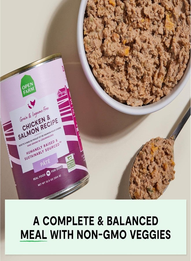 Open Farm طعام الكلاب المعلب من أوبن فارم، باتيه لتغذية كاملة ومتوازنة، خالٍ من الحبوب والبقوليات، وصفة دجاج وسمك السلمون، علب 12.5 أونصة (عبوة من 12 علبة) - Image 4