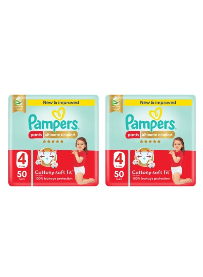 Pampers Ultimate Comfort Pants Diapers, Size 4, 50's x 2