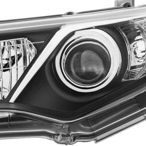 corkiauto Headlight Assembly Compatible with 2012 2013 2014 Toyota Camry L/Se/Le/Xle Halogen Headlamp Pair, Black Housing Amber Reflector - Image 5
