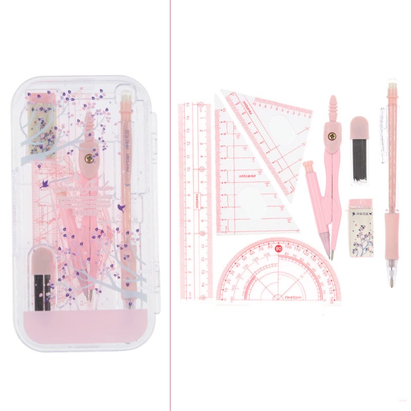 Geometry Set with Compass Protractor and Storage Case Color D - Image 3