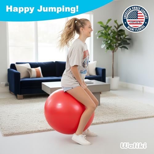 WALIKI Hippity Hop Ball for Teens | 22-Inch Red Hopper Ball | Jumping & Hopping for Active Play & Outdoor Fun - Image 5