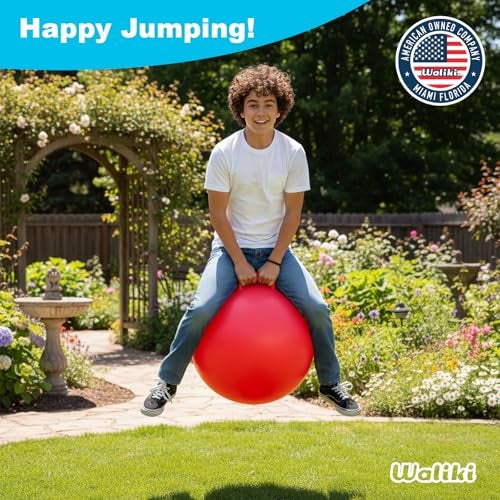 WALIKI Hippity Hop Ball for Teens | 22-Inch Red Hopper Ball | Jumping & Hopping for Active Play & Outdoor Fun - Image 4