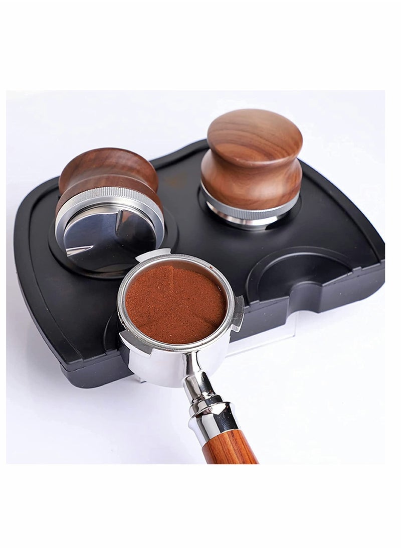 Excefore - 58mm Coffee Distributor, Espresso Palm Tamper, Adjustable Height Coffee Leveler Tool with Three Angled Slope Stainless Steel Base & Walnut Handle Fits for 54mm Breville Portafilter (58mm) - Image 1
