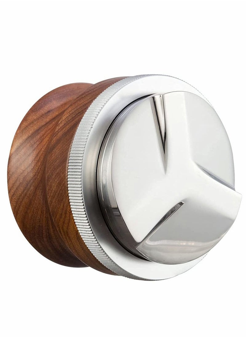 Excefore - 58mm Coffee Distributor, Espresso Palm Tamper, Adjustable Height Coffee Leveler Tool with Three Angled Slope Stainless Steel Base & Walnut Handle Fits for 54mm Breville Portafilter (58mm) - Image 1